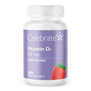 Product Photo of Celebrate Vitamin D3 625mcg Berry Quick-Melt Tablets