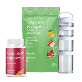 VSG Vertical sleeve gastrectomy kit with Multi-Complete Restrictive 45 Tropical Twist chewable tablets and Mixed Fruit calcium soft chews