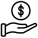 Image of a hand under a dollar symbol
