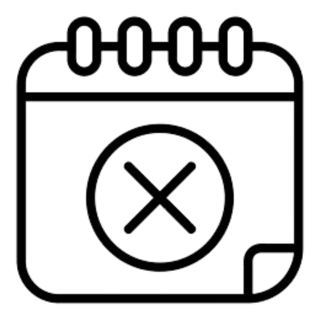 Drawing of calendar with an X