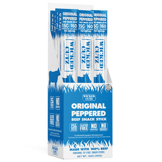 Picture of Wicked Cutz meat snack sticks 12 pack Original Peppered
